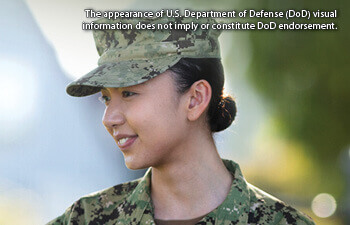 Female military servicemember in uniform