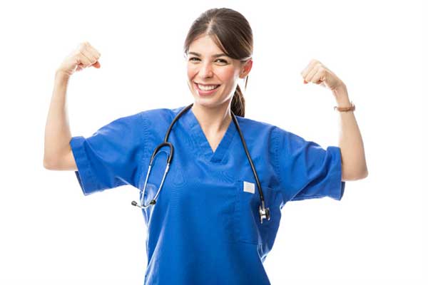 A nurse with a stethoscope