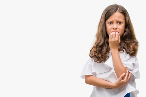 Elementary-aged girl who appears stressed