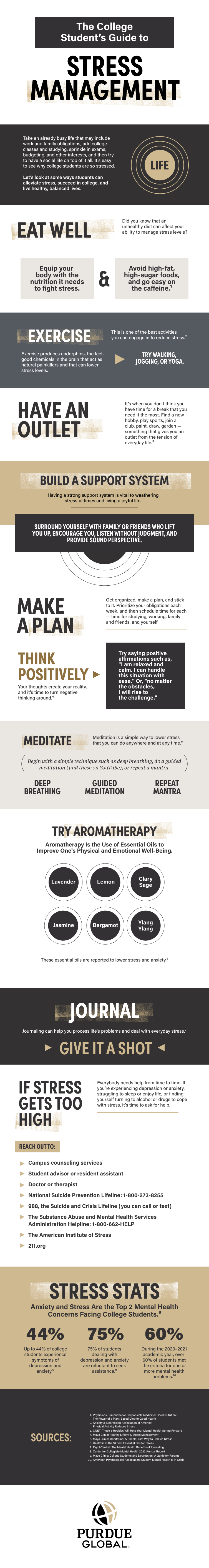The College Student's Guide to Stress Management Infographic