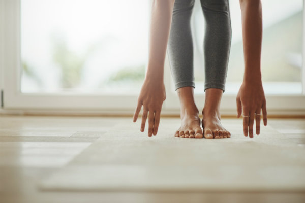 Woman on yoga mat