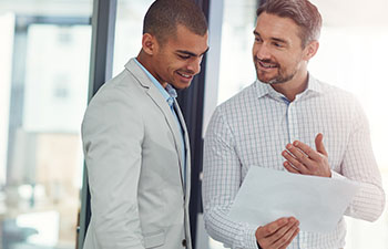 Two profesionals speaking