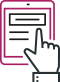 Drawing of a hand typing on tablet
