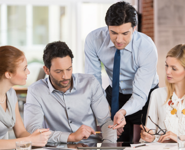 Group of professionals working together