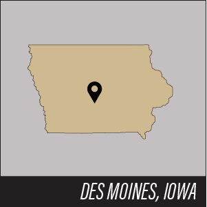 Map of Des Moines, IA