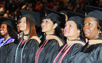 students at graduation