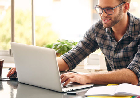 Man working at laptop