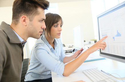 Students working at desktop computer