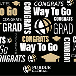 Printabale Purdue Global Congrat Grad Word Cloud Yard Sign
